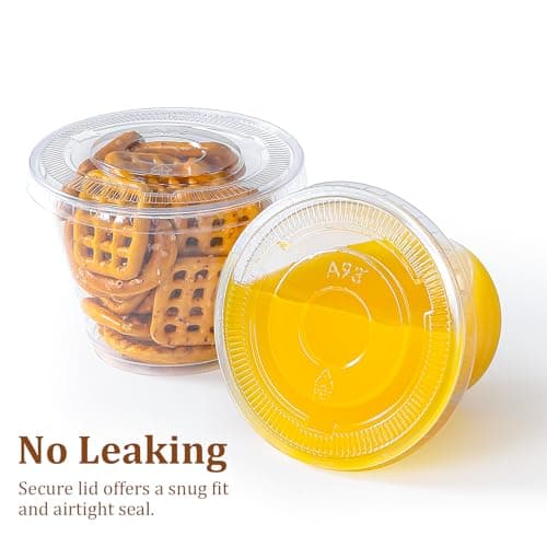 AOZITA [50 Sets, 9 oz Clear Plastic Cups With Flat Lids No Hole, Disposable Cups With Lids for Ice Cream, Pudding, Cake, Snacks Smoothie, Milkshake, Cold Drinks