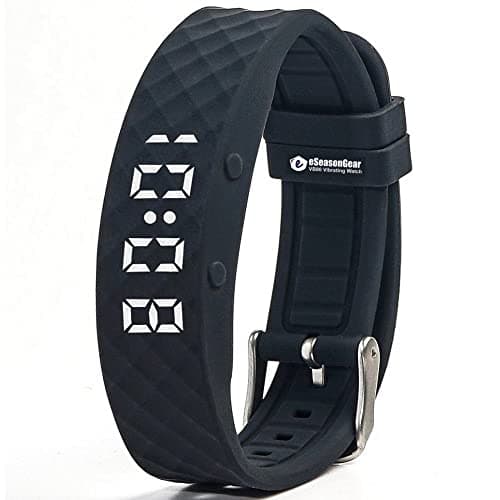 eSeasonGear VB80 12 Vibrating Alarm Watch, Silent Vibration Shake Wake, Medication Reminder (Black-Large)