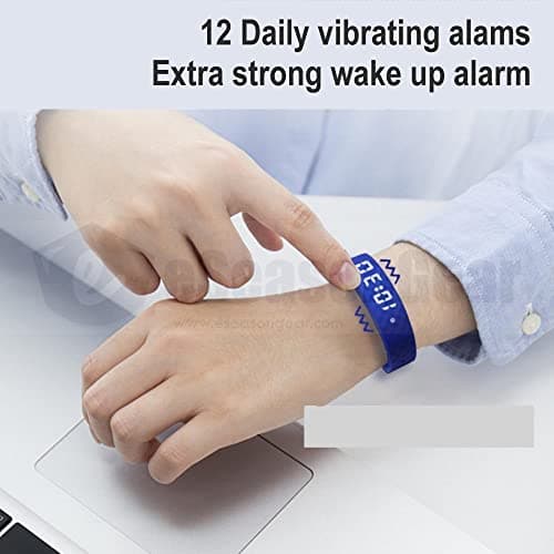 eSeasonGear VB80 12 Vibrating Alarm Watch, Silent Vibration Shake Wake, Medication Reminder (Black-Large)