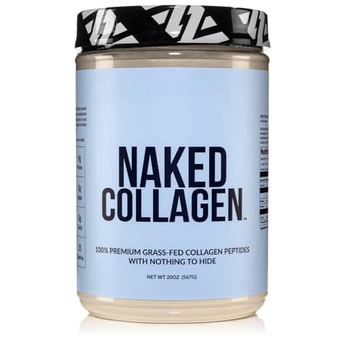NAKED Collagen Peptides Protein Powder, 60 Servings, Pasture-Raised, Unflavored Grass-Fed Hydrolyzed Collagen Supplement, NSF Certified, Paleo Friendly, Non-GMO, Keto, Gluten Free, 20oz