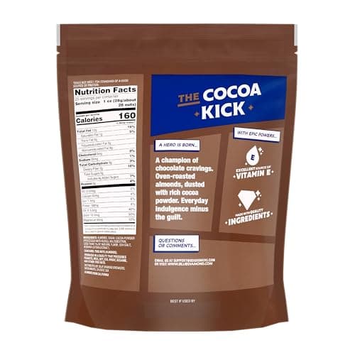 Blue Diamond Almonds, Oven Roasted Dark Chocolate Flavored Snack Nuts, Plant-Based Protein and Fiber, Perfect for Events, Holidays, Parties, and Lunch, Guilt-Free Snacking with Real Cocoa, 25 Oz Resealable Bag (Pack of 1)
