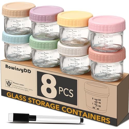 RowinsyDD 8 Pack Glass Baby Food Storage Containers Review