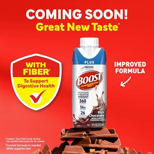 BOOST Plus Nutritional Drink, Rich Chocolate, 8 fl oz (Pack of 24)