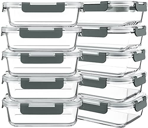 KOMUEE 10 Packs 30 oz Glass Meal Prep Containers – Mon Test