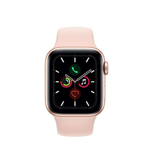 Apple Watch Series 5 (GPS + Cellular, 40MM) - Gold Aluminum Case with Pink Sport Band (Renewed)