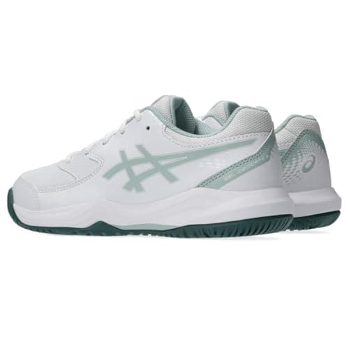 ASICS Kid's Gel-Dedicate 8 Grade School Tennis Shoes, 6, White/Cold Moss