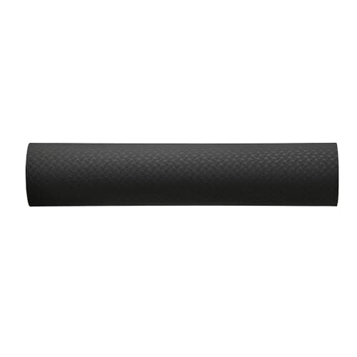 Amazon Basics 0.25-inch Thick TPE Exercise Yoga Mat with Carrying Strap, Black