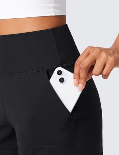 CRZ YOGA Butterlift Linerless Shorts for Women 3" - High Waisted Comfy Yoga Casual Lounge Workout with Pockets Black Medium