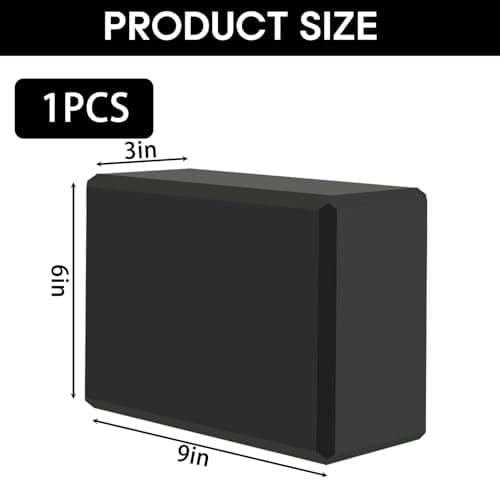 MBKHFLL Yoga Block - Supportive Latex-Free Eva Foam - Soft Non-Slip Surface with Beveled Edges for Yoga, Pilates, Meditation - Yoga Accessories for Stability, Balance, Deepen Stretches (black)