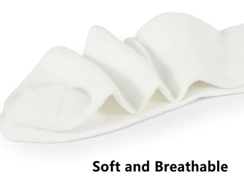 BomKinta Women Casual Calf Socks - Cute Cotton Crew Socks - Soft Above Ankle Sock Gifts 6 Pairs All White Size 5-10