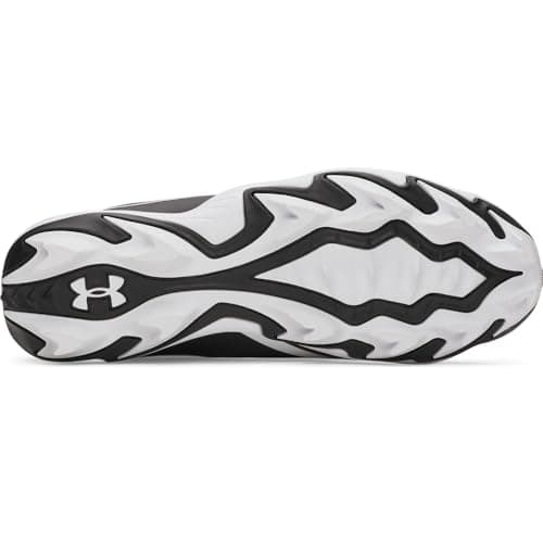 Under Armour Boys' Leadof Icon Low RM JR Baseball Cleats, (001) Black/Black/White, 1, US