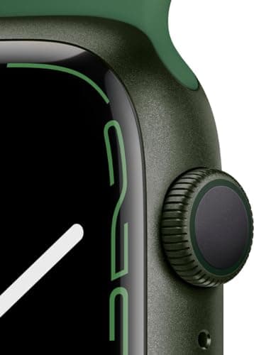 Apple Watch Series 7 (GPS, 45mm) Green Aluminum Case with Clover Sport Band, Regular (Renewed)
