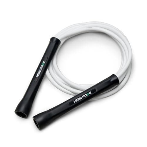 Hererope 6MM PVC Jump Rope for Men & Women Fitness, Speed, Tricks, Cardio Training, Boxing Jump Rope with Unbreakable Handles and Non-Kinking Skipping Rope, Adjustable Jumprope for Indoor Outdoor(Snow White)