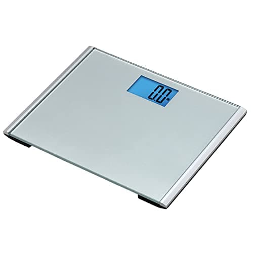 Eat Smart Precision Plus Digital Bathroom Scale, 440-lb Capacity, Wide Platform Body Analyzer with Step-On Technology, Stable Home Fitness Device for Weight Management, Grey