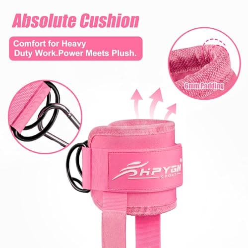 HPYGN Ankle Strap for Cable Machine, Gym Ankle Straps for Working Out, Adjustable Ankle Cuff Kickback Strap, Cable Machine Attachments for Women Glute Leg Extensions, Leg Straps with Neoprene Padding