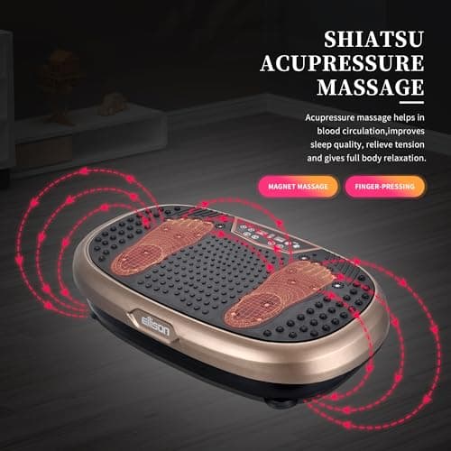 EILISON FitMaxx 3D XL Vibration Plate Exercise Machine - Whole Body Workout Vibration Platform w/Loop Bands - Lymphatic Drainage Machine for Weight Loss, Shaping, Recovery (Fitpro Brown)