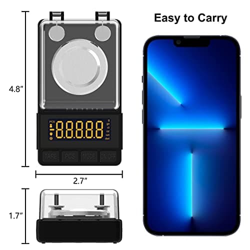 MAXUS Digital Milligram Scale 50g/0.001g, Compact Mg Scale with 20g Calibration Weight and Accessories, Black Powder Scale for Reloading