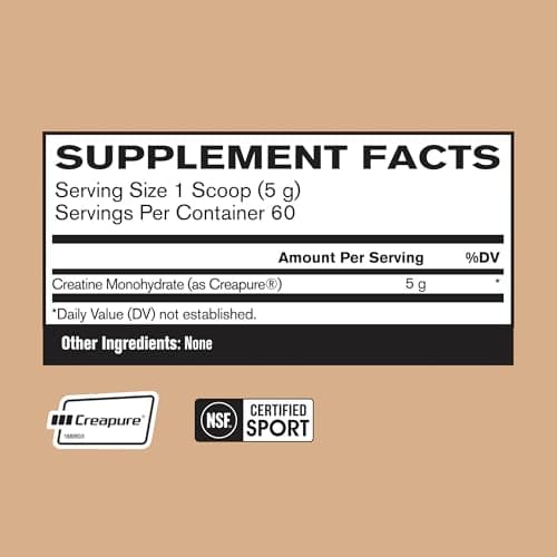 BARE PERFORMANCE NUTRITION, BPN Pure Creatine Monohydrate Powder by Creapure, 5g of Creatine per Serving, Supports Muscle Growth, Unflavored Creatine Powder, 60 Servings