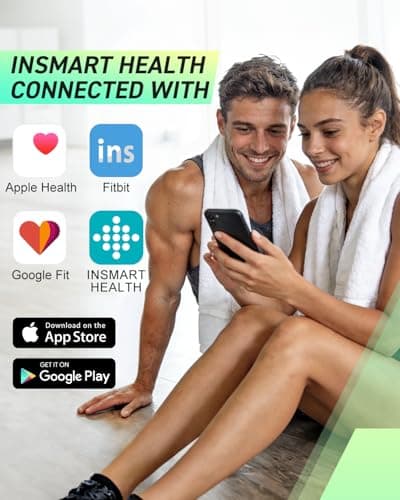 INSMART Body Fat Scale, Smart Scale for Body Weight 0.1lb High Accuracy, Digital Bathroom Weight Scale for BMI, Body Fat, Muscle 17 Body Composition Analyzer Sync with App, LED Display, 400lb, Black