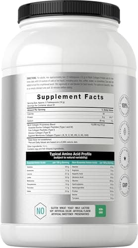 Horbaach Multi Collagen Protein Powder 32 oz | Types I, II, III, IV, V, VII, VIII, X, XII, and XXII | Grassfed Collagen Peptides | Keto & Paleo Friendly | Unflavored & Gluten Free