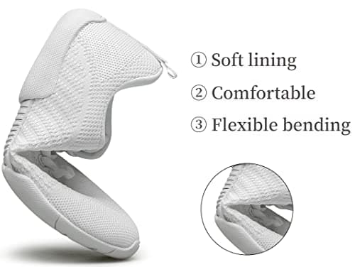 BAXINIER Girls White Cheerleading Shoes Breathable Youth Cheer Competition Sneakers Athletic Training Dance Tennis Walking Shoes - White 5 Big Kid
