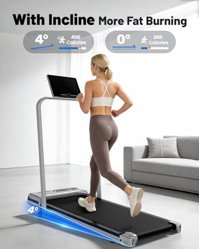 Yagud Walking Pad Treadmill for Home Office, Portable Under Desk Treadmill with Remote Control and LED Display, Walking Jogging Running Machine