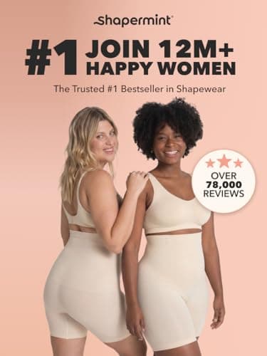 SHAPERMINT Shapewear for Women - High-Waisted Shapewear Tummy Control Shorts, Thigh Slimmer, Underwear for Women Nude