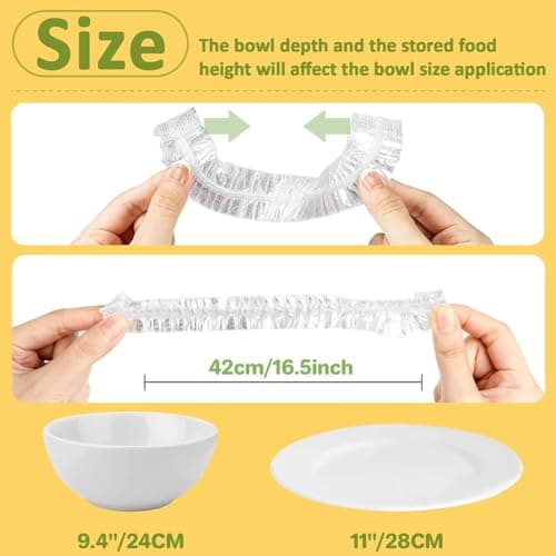 MAQIHAN 200 Bowl Covers for Bread Proofing - Medium Plastic Wrap Food Sourdough Baking Rising Elastic Reusable Plate Covers Outdoor Food Fresh Keeping Bags Shower Cap Hair Deep Conditioning