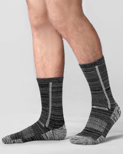 Niorasen Men's Cotton Crew Work Socks, 5 Pairs Cushioned Boot Socks, Moisture Wicking Athletic Socks for Hiking Sports Running 10-13 (Multicolor)