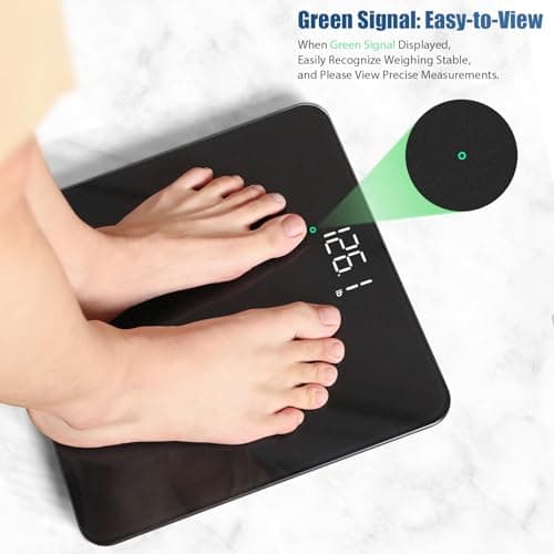 Vitafit Scale for Body Weight, High Accuracy 0.1lb by Our Professional Factory Since 2001, Digital Weight Scale LED and Step On, 3*AAA Batteries Included, 400lb/182kg, Spray Silver Black