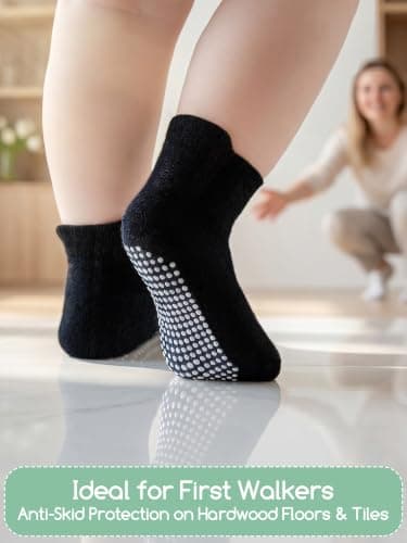 Aroveea Non Slip Grip Ankle Baby Socks 12 Pack for Toddler Boys and Girls Kids,Infant Cute Cotton Baby Socks