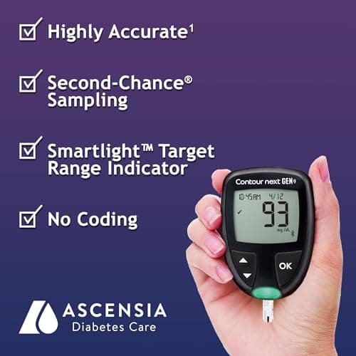 Ascensia CONTOUR NEXT GEN Blood Glucose Monitor All-In-One Kit with 20 Test Strips, Accurate Blood Sugar Monitor, Easy-to-Use Glucose Meter, Portable and Reliable Diabetes Testing Kit