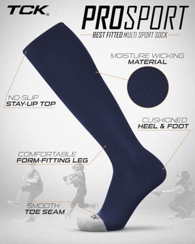 TCK Prosport Performance Tube Socks (Navy, Medium)