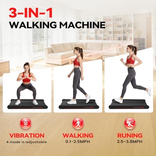 Freepi Walking Pad,Under Desk Vibration Treadmill,3 in 1 Vibration Plate Exercise Machine,Portable Treadmill for Home