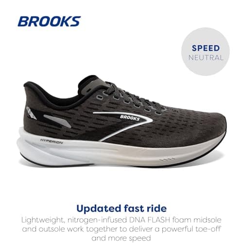 Brooks Women’s Hyperion Neutral Running Shoe - Gunmetal/Black/White - 10 Medium