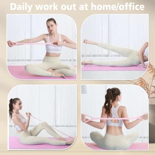 Nzwnxdtq Figure 8 Resistance Band with Handles, Elastic Bands for Working Out,Arm,Back,Shoulder Training Elastic Ropes,Exercise Equipment for Yoga, Pilates,Physical Therapy Stretching(3 Color)