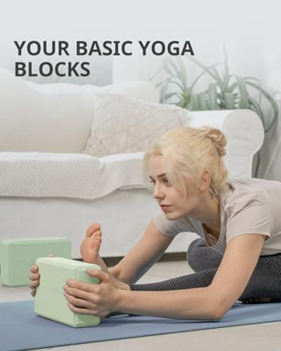 Trideer Yoga Block, Soft Non-Slip Surface Premium Foam Blocks, Supportive, Lightweight, Odorless, Yoga Accessories for Pilates Meditation General Fitness Stretching Toning (Mint Green-2 Pack)