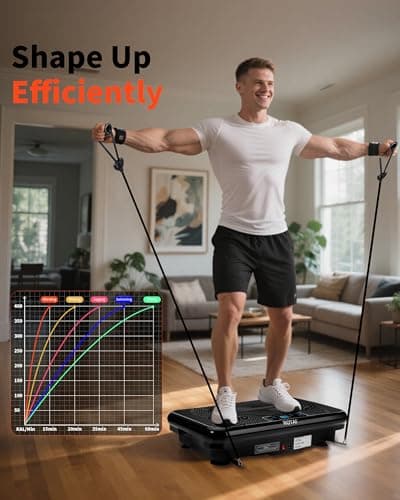 ROTAI Shake Plate Vibration Exercise Machine for Lymphatic Drainage Massager & Weight Loss, 400 lbs Capacity Whole Body Vibrating Plate Workout for Women and Men