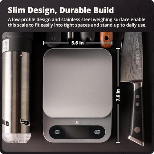 Greater Goods Digital Food Scale for Kitchen & Baking, 10kg/22lb High-Capacity Weight Scale with 1g Precision, Stainless Steel Platform, Hi-Def LCD, Ideal for Bread, Sourdough & Bulk Cooking