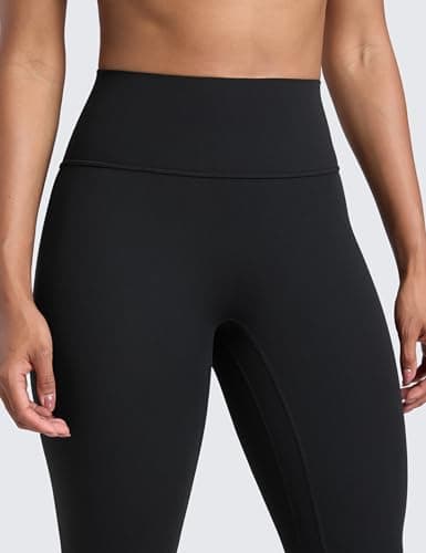 CRZ YOGA Secretsculpt Butterlift Workout Leggings 25" - No Front Seam High Waisted Womens Yoga Pants Booty Scrunch Butt Black Medium