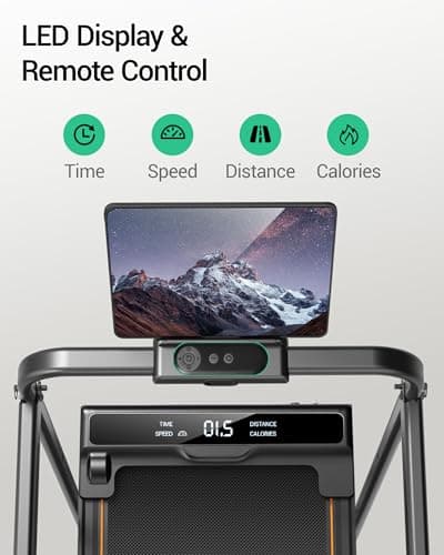 4-in-1 Walking Pad Treadmill with 15% Incline, Quiet Under Desk Treadmills for Home & Office, Compact Foldable Treadmill with Handles and 2.5HP Brushless, 330 LBS Capacity