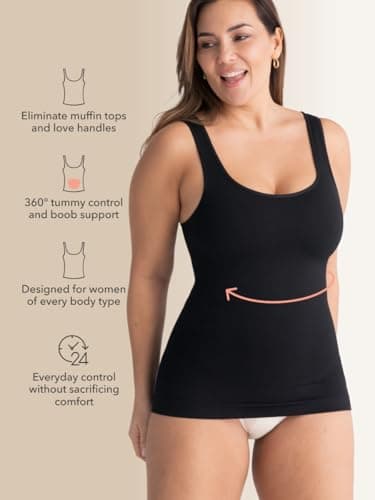 SHAPERMINT Womens Tops - Scoop Neck Cami Body Shaper for Women, Shapewear Tummy Control, Camisole Tank Tops for Women