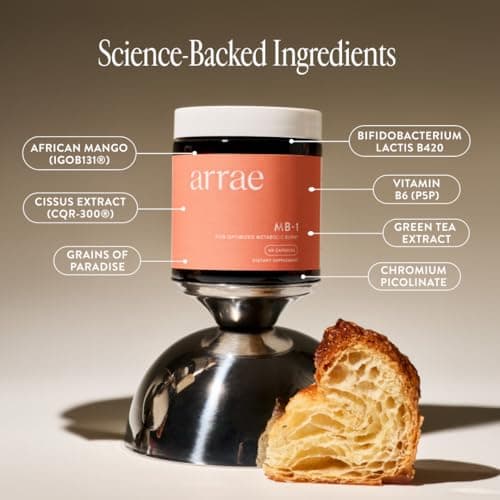 Arrae MB-1, Natural Dietary Supplement, Control Appetite, Increase Energy, Support Healthy Metabolism, 60 Capsules