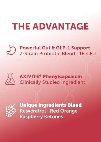 Lunakai USA Made GLP-1 Supplement - Natural GLP 1 Support with Probiotics & Resveratrol – Supports Weight Management, Cravings & Metabolism, 60ct