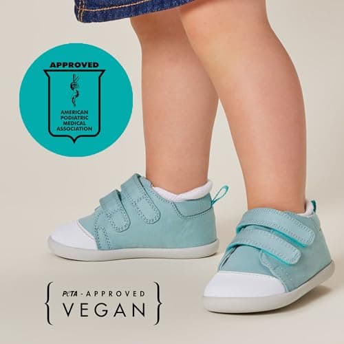 Ten Little First Walker Baby Shoes & Toddler Shoes for Boys & Girls - Lightweight, Breathable Cotton Baby Walking Shoes - Non-Slip, Wide-Feet Walking Shoes for Babies - Heather Gray, Size 5