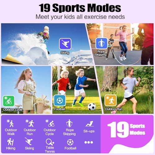 meoonley Kids Watch with 19 Sport Modes, 1.5“ Girls Smart Watch, Sleep Tracking, Heart Rate, Pedometer, No APP/Phone Required, IP68 Waterproof, Kids Fitness Tracker, Gifts for Girls Teens Age 6-15