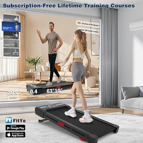 TRAILVIBER Walking Pad Treadmill with 12% 9-Level Auto Incline, 450 lbs Capacity RGB LED Screen, Bluetooth Speaker Under Desk Treadmill, Compact Treadmills for Home Hiking, Black