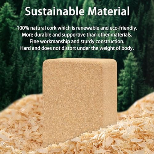 Hatha Yoga Cork Yoga Block, Natural Cork from Portuguese, Premium Brick 9"x6"x3", Eco-Friendly Yoga Accessories for Yoga, Pilates & Stretching