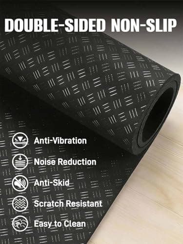 Upgraded Double-Sided Non-Slip Surface Mat for Vibration Plate Machine - Anti Vibration Pad & Exercise Mat for Most Vibration Platform Machines, Reduce Noise Accessories, Protect Floors & Carpet