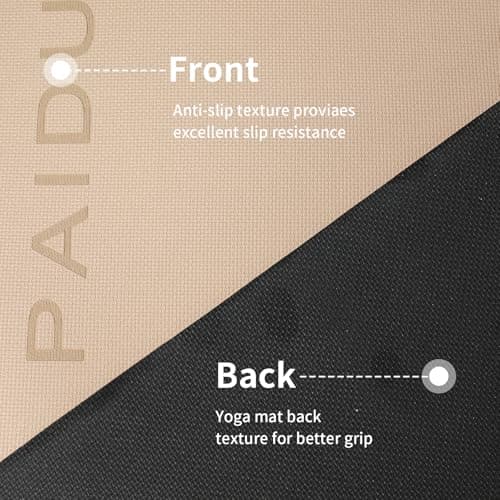 PAIDU Yoga Mat Non Slip Anti-tear,extra thick-2/5 inch(10MM)High Resiliency Professional POE Yoga Mats for Women Men Kids,72"x24"inch,Workout, Yoga, Pilates and Floor Exercise, with Carrier Strap
